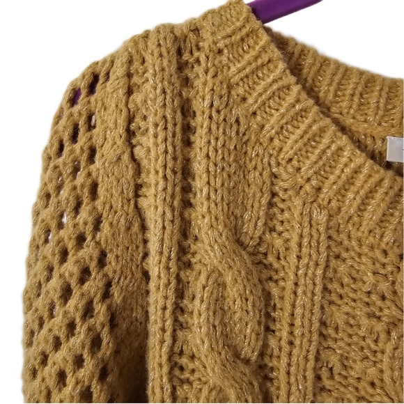 LoveShackFancy Mustard Cable Knit Sweater - Picture 6 of 11